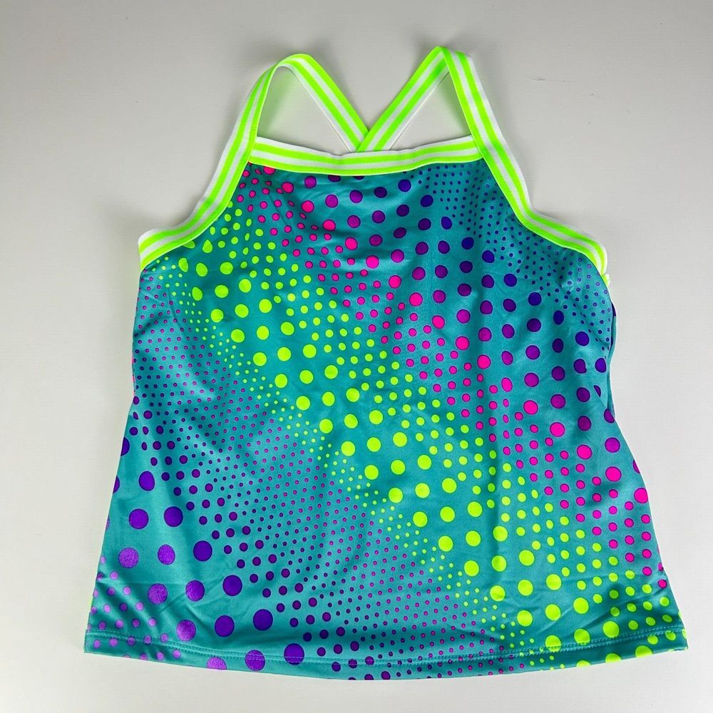 Set of 2 Lands' End Multicolor Printed Pullover Beach Tankini Kids Size 12 & 14 - Picture 6 of 12